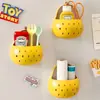 Cesta de almacenamiento Qiuyue Li para uso doméstico, caja de almacenamiento magnética para montaje en pared para baño, no requiere taladro, cesta organizadora para artículos varios