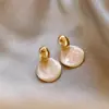 Pendientes de Botón Redondos con Goteo de Aceite Estilo Coreano Ins Pendientes de Moda Versátiles para el Trabajo Accesorios de Pendientes Exquisitos de Lujo Ligero de Gama Alta para Mujeres