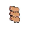 Nuevo Broche Lindo de la Serie Capibara Set Creativo y Único de Insignias con Forma de Caricatura de Capibara