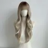 TEMU flequillo de aire europeo y americano transfronterizo cabello largo rizado red de rosa seda mate peluca de cosplay juego completo para toda la cabeza en stock venta al por mayor