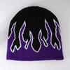 Gorro de punto con estampado de llamas para hombre y mujer, gorro tipo beanie de moda callejera hip-hop con personalidad, ropa para vacaciones