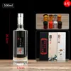Conjunto de Garrafas de Vidro para Licor de 0,5 kg, Garrafas de Vinho Vazias Seladas Transparentes, Conjunto Completo com Rótulos, Garrafas Pequenas de Vinho de Alto Valor, Logotipo Pode Ser Impresso