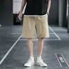 Shorts casuais de trabalho vintage estilo americano, resistentes, cor cáqui, para homens, soltos e versáteis, de comprimento médio, para o verão