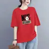 Camiseta de Verano Talla Grande para Mujeres de Mediana Edad y Mayores, de Manga Corta, Adelgazante, Versátil, Corte Holgado, Top Estampado Estilo Coreano para Mujeres de Tallas Grandes
