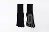 Calcetines de Yoga para Mujer de Primavera y Otoño Calcetines de Pilates Profesionales Antideslizantes Blancos de Media Pantorrilla Calcetines de Cinco Dedos Finos para Deportes de Interior Fitness