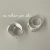 Pendientes Vintage Mate en Forma de U de Plata de Ley S925 Ounihan para Mujer, Diseño de Alta Gama, Estilo Minimalista de Nicho, Clips para Orejas Versátiles