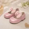 Zapatos Mary Jane de Malla con Lazo de Pedrería para Niñas Zapatos para Niños de Fiesta y Actuación de Dama de Flor Velcro Zapatos Planos de Princesa