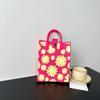Bolsa de Celular Estilo Ins de Alta Qualidade, Bolsa de Tricô de Grande Capacidade, Bolsa de Ombro Transversal Versátil de Nicho, Bolsa de Mão Fashion de Desenho Animado