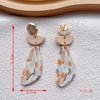 Pendientes de cerámica suave hechos a mano transfronterizos, pendientes de costura geométrica para mujer, pendientes suaves de arcilla polimérica de alta calidad