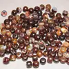 Ágata enrolada em seda, superfície lisa, cor de doce, contas de estilo antigo, acessórios para joias DIY, pode ser usado para pulseiras, correntes de contas, pingentes, correntes de cintura, contas combinadas, etc.