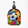 Bolsa de Monedas con Estampado de Fútbol Copa Mundial 2026 Cremallera Entrenamiento al Aire Libre Bolsa para Comida de Perro Almacenamiento Bolsita para Auriculares Mini