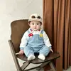 Nueva colección de otoño de mamelucos para bebé niño: adorable estilo de dos piezas, cuello tipo polo, diseño que protege la barriga, adecuado para usar al aire libre y para gatear