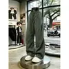 Pantalones cargo de paracaidista plisados estilo americano para hombre, estilo casual relajado hip-hop, cordón suelto adelgazante pantalones largos hasta el suelo