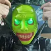 Máscara de Exorcista Cabeza de Demonio Sonriente Ojos Blancos Tocado Modelo Nuevo Transfronterizo Halloween Horror Fábrica de Tela Suministro Directo Portátil