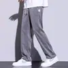 Pantalones Casuales de Tencel para Hombre para Verano, Seda de Hielo Delgada, Suaves y con Caída, Cintura Elástica, Pantalones de Mezclilla Rectos Sueltos