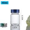 Botella Cápsula Transparente de 40 ml, Botella de Cordyceps, Botella Esmerilada para Polvo de Medicina en Gránulos, Botella de Dulces, Botella de Cordyceps, Botella de Vidrio Sellada