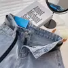 Shorts de Mezclilla para Mujer 2021 Verano Nuevos Cintura Alta Estilo Coreano Sueltos Adelgazantes Dobladillo Pierna Ancha Forma A Calientes Modernos Pantalones ins