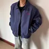 Chamarra de aviador para hombre, tiro alto, estilo hip-hop, cuello ancho, corta, corte americano, estilo para pareja, bordada