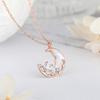Colar de rabo de peixe de onda original para mulheres em prata esterlina ouro rosa ins pingente de fritilar branco geométrico micro incrustado zircão clavícula cadeia