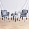Juego de Mesa y Sillas de Ocio al Aire Libre al por Mayor, Juego de Tres Piezas para Balcón, Jardín, Hotel, Patio, Mesas y Sillas Tejidas para Interiores y Exteriores