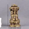 Latão Puro Sawa Três Santos Buda Shakyamuni Buda Ksitigarbha Bodhisattva Avalokiteshvara Bodhisattva Ornamento Artesanal Vintage