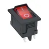Interruptor Forma de Barco 21X15Mm Kcd1-104 Cuadrado Rojo y Negro con Luz de 4 Pines 2 Posiciones Balancín Interruptor de Encendido 6A250V