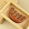 Pente de Massagem Sandalo Cinco Dedos para Cabeça e Couro Cabeludo, uma Ferramenta Mágica para Terapia Capilar, Pente de Madeira Meridianos, Pente de Costela de Dentes Largos, Pente de Cabeleireiro