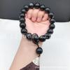 Ela Taicui Pulseira de Obsidiana Branca de Mão com Luz da Lua, Prata, Pedra Yao, Dezoito, Fornecimento ao Vivo