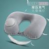Presionando almohada inflable en forma de U soplando almohada de viaje portátil almohada para siesta en avión almohada para el cuello almohada en U para el cuello almohada para la cabeza y el cuello