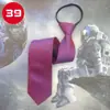 Corbata Formal de Boda para Hombre 8cm Estilo Coreano Novio Boda Negocios Borgoña Rosa Cremallera Corbata sin Lazo para Mujer