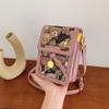 Bolsa feminina popular transfronteiriça 2023 nova simples moda urso estampado bolsa de ombro transversal bolsa quadrada pequena entrega única