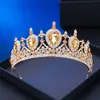 Novia Princesa Barroca Europea Corona Grande Corona de Cristal Diamante Fotografía de Boda Joyería Nupcial Tocado
