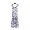 Verano Nuevo Vestido Largo sin Mangas con Estampado Floral para Mujer Europeo y Americano S54123