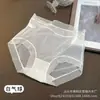 Falda Xiaolan L030 Ropa Interior Sexy de Encaje para Mujer de Cintura Media Delgada de Seda de Hielo Gasa Secado Rápido Sin Marcas Calzones Triángulo para Niñas