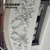 Painel de parede curvo de gesso flor de trepadeira placa em relevo arco redondo parede de corredor planta tridimensional escultura placa decorativa material
