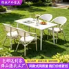 Mesa y silla de balcón combinación de mesa y silla para exteriores aleación de aluminio malla mesa y silla juego de mesa y silla con sombrilla para el sol ocio exterior impermeable