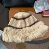 Estilo Nuevo Otoño e Invierno Sombrero de Pescador Tejido a Mano con Borde de Felpa Engrosado Sombrero de Lana para Mujer Otoño e Invierno Resistente al Frío para Exteriores y Cálido