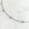 Amazon Transfronterizo Nuevo Diseño Miniatura Flor Plateada Cristal Collar Cadena de Clavícula Moda Joyería Regalo para Niñas