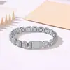 Pulseira de Prata Esterlina 925 Hip-Hop Europeu e Americano Gelo 5mm Moissanita Açúcar, Estilo Ins, Unissex