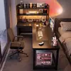 Mesa de esquina, escritorio para computadora del hogar, mesa de escritorio para juegos de escritorio, escritorio con estantería, mesa de esquina integrada para dormitorio, escritorio de oficina para personal