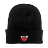 Gorro de Punto con Bordado de Flor de Gato Fantasma de Amazon Transfronterizo Más Fácil de Combinar Estilo Coreano Gorro de Lana para Ciclismo al Aire Libre Gorro Pulóver