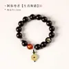 Nuevo Pulsera de Cuentas Budistas de Sándalo Rojo Estilo Chino con Ágata Negra Ocho Budas Cuentas Redondas Wengwan Pulsera del Zodiaco del Año de Nacimiento Venta al por Mayor