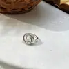 Anillo trenzado multicapa de plata pura S925 para mujer, anillo abierto ajustable de nicho de lujo ligero para el dedo índice, nuevo accesorio para la mano