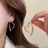 Pendientes Sencillos y Elegantes de Plata de Ley 925 con Forma de Corazón 2024 Nuevas Joyas para Orejas Vintage Colgante para Mujeres Diseño de Nicho Lujo Ligero