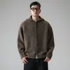 Novo cardigã de tricô com capuz para outono e inverno para homens e casais, estilo old money, quente e confortável, atacado de fábrica transfronteiriço