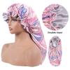 Acondicionador para el cabello Atrapasueños Gorro de lavado de belleza de diseñador Doble capa Satén Oreja Largo Adulto Gorro de noche gorro