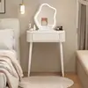 Nuevo modelo de tocador para dormitorio, mesa de maquillaje simple y moderna, gabinete de almacenamiento de lujo ligero, tocador pequeño estilo crema