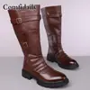 Botas Martin para hombre para otoño e invierno, botas largas vintage para hombre para exteriores, botas de trabajo estilo británico, botas de cuero de caña alta para hombre