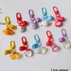 Chaveiro de Contas Tira de Silicone Corda de Couro Pingente Acessórios de Metal Argola de Aço Fivela de Porta Anel de Cartão Pequeno