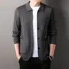 Cárdigan de punto para hombre más vendido, nuevo estilo primavera/otoño, chaqueta suéter casual de color liso para hombres jóvenes y de mediana edad, venta al por mayor